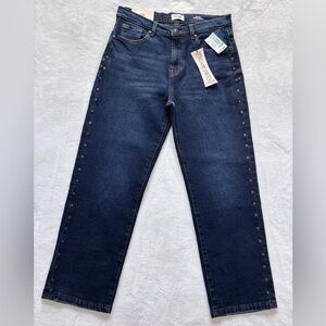 KENSIE The Mila Studded High Rise Straight Retro Luxe Stretch Jeans--NWT--8/29